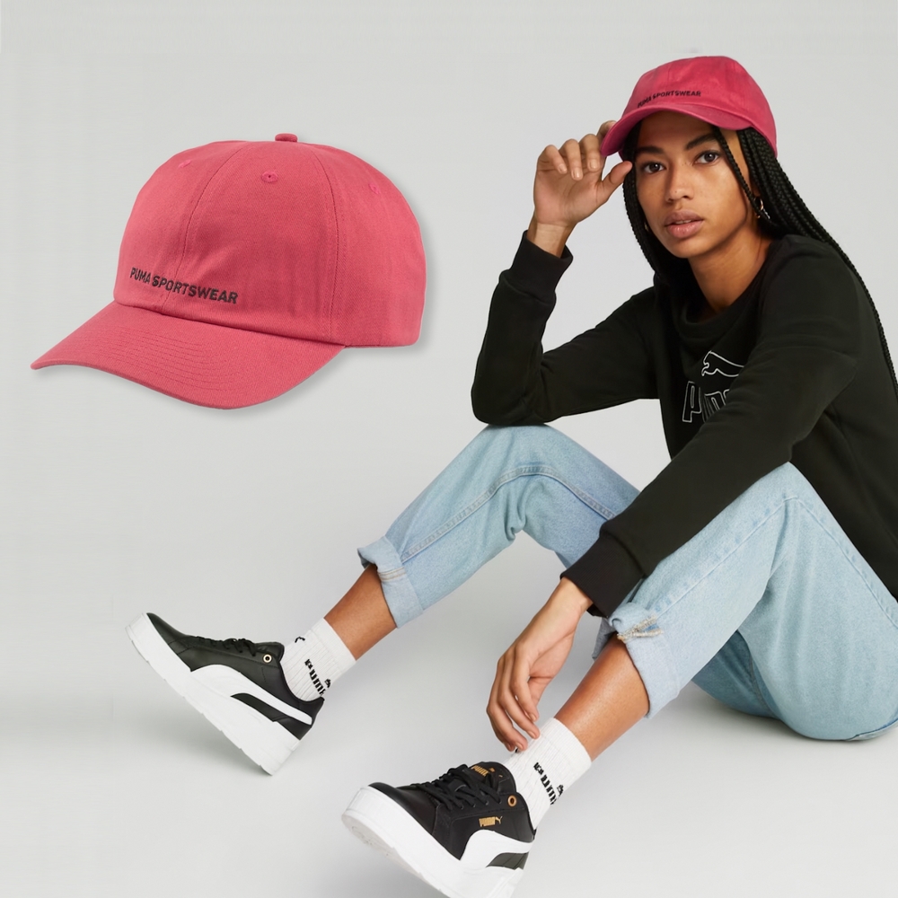 Puma 帽子Sportswear Cap 男女款粉黑棒球帽可調整運動帽鴨舌帽基本款