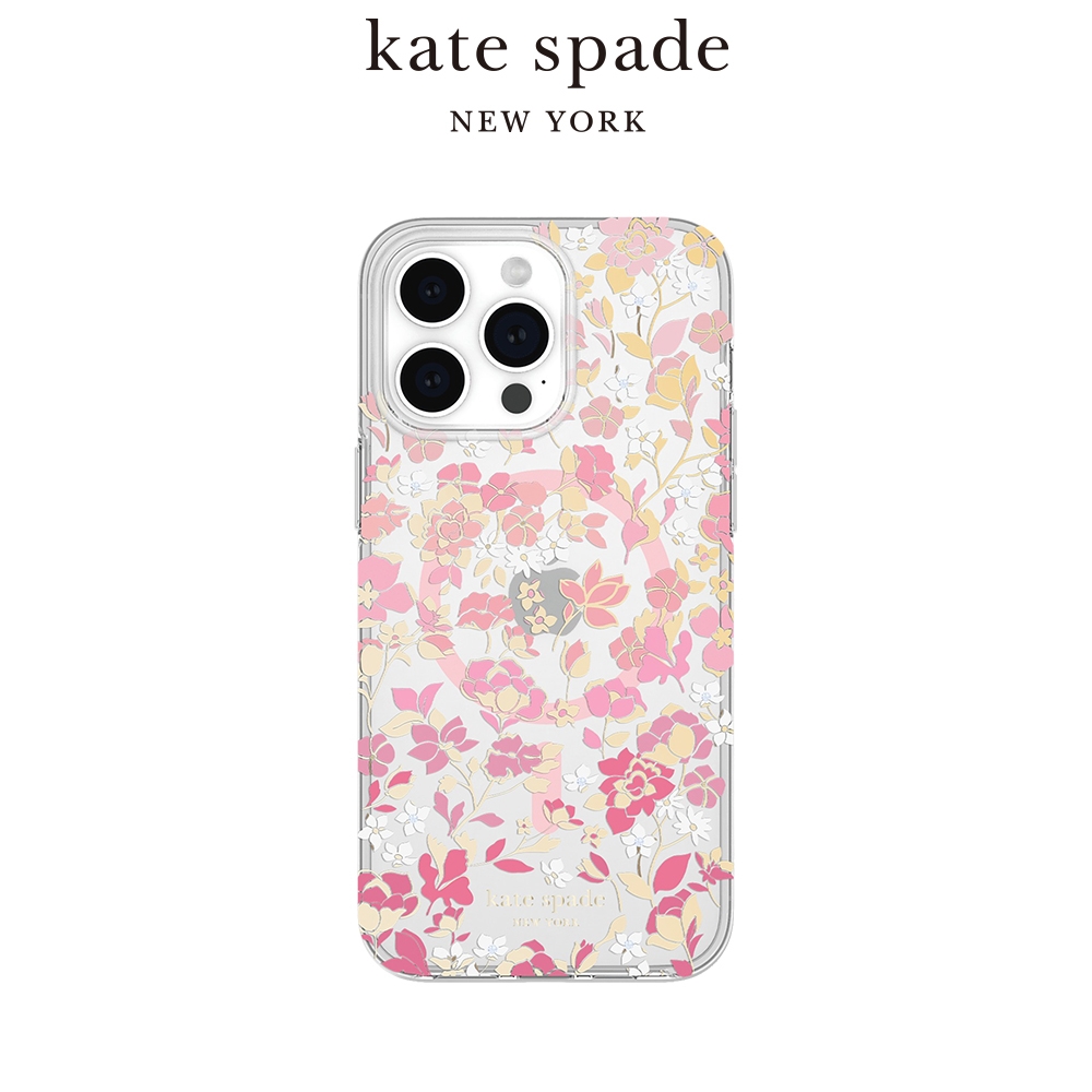 【kate spade】iPhone 15 Pro Max MagSafe 精品手機殼 桃花紛飛