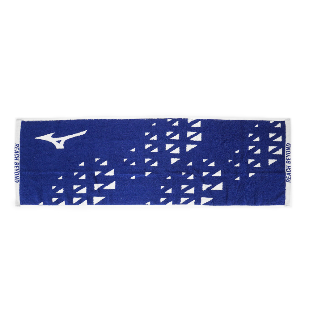 Mizuno Towel [32TY110127] 毛巾 運動 提花 舒適 加厚 打球 訓練 35x100 三角 深藍