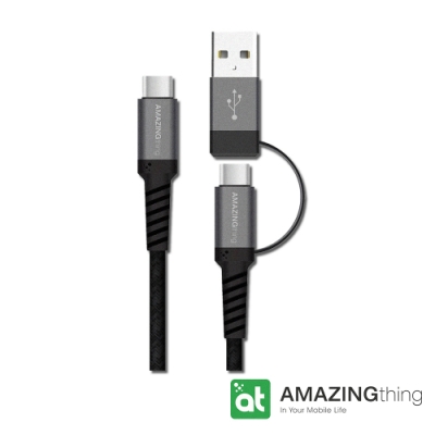 AMAZINGthing 2in1 Type C急速充電極耐用數據轉輸線