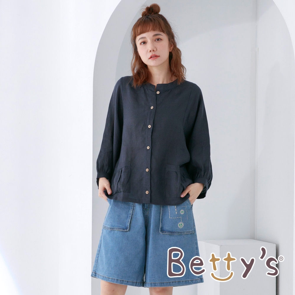 betty’s貝蒂思　造型立體口袋牛仔五分褲(淺藍)