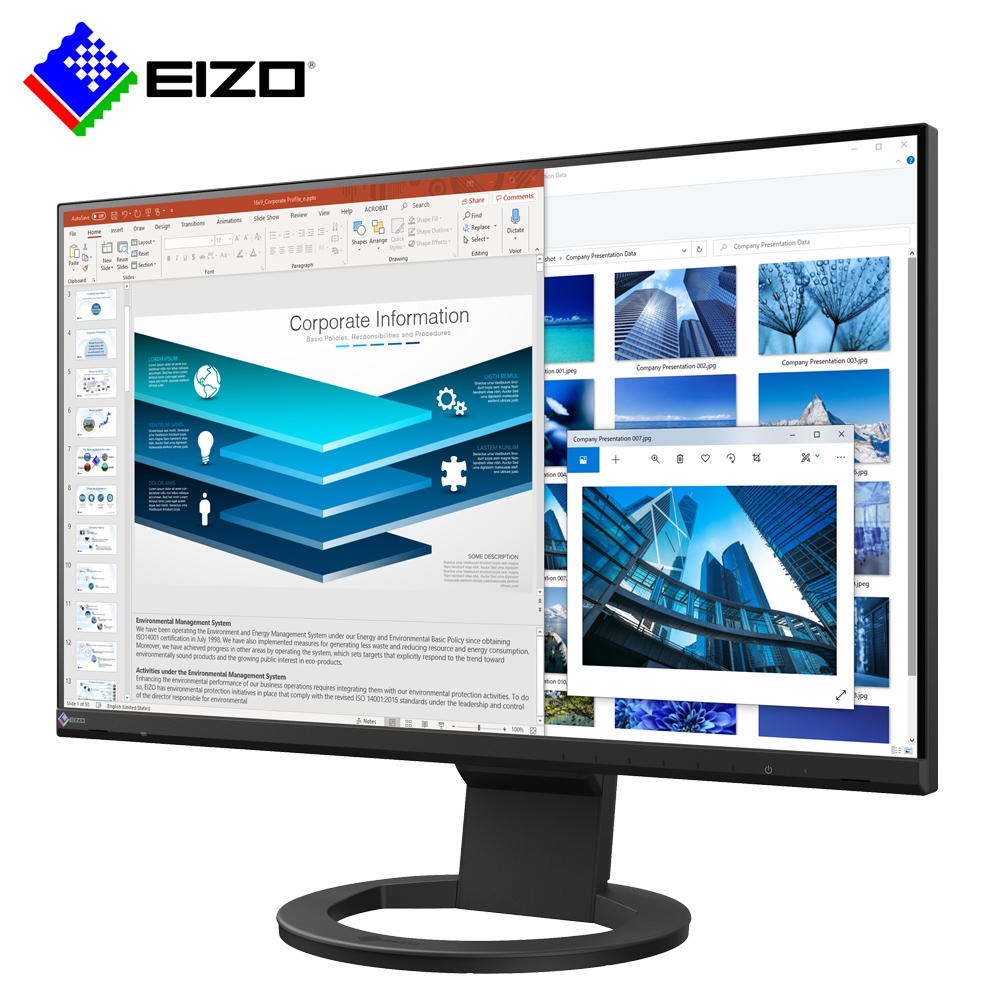 EIZO FlexScan EV2480 黑色24吋低藍光低閃頻護眼/薄邊框/USB TypeC
