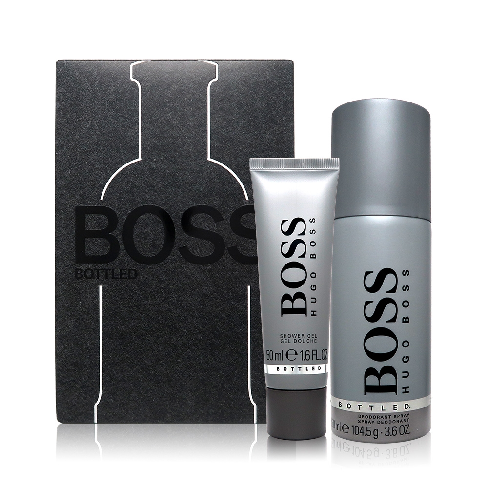 Hugo Boss Bottled 自信男性 身體香氛禮盒組 (體香噴霧150ml+沐浴膠 50ml) (平行輸入)