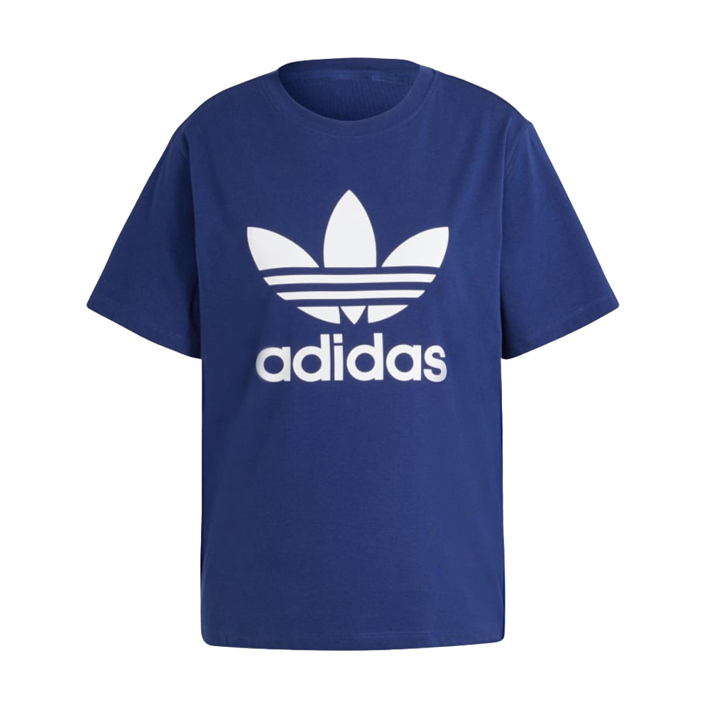Adidas Trefoil Tee [IR9537] 女 短袖 上衣 T恤 運動 經典 休閒 三葉草 基本款 深藍