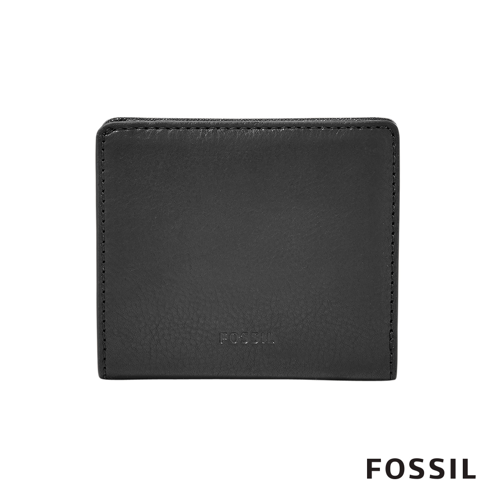 FOSSIL Emma 仿古對折真皮小夾-黑色 SL7150001