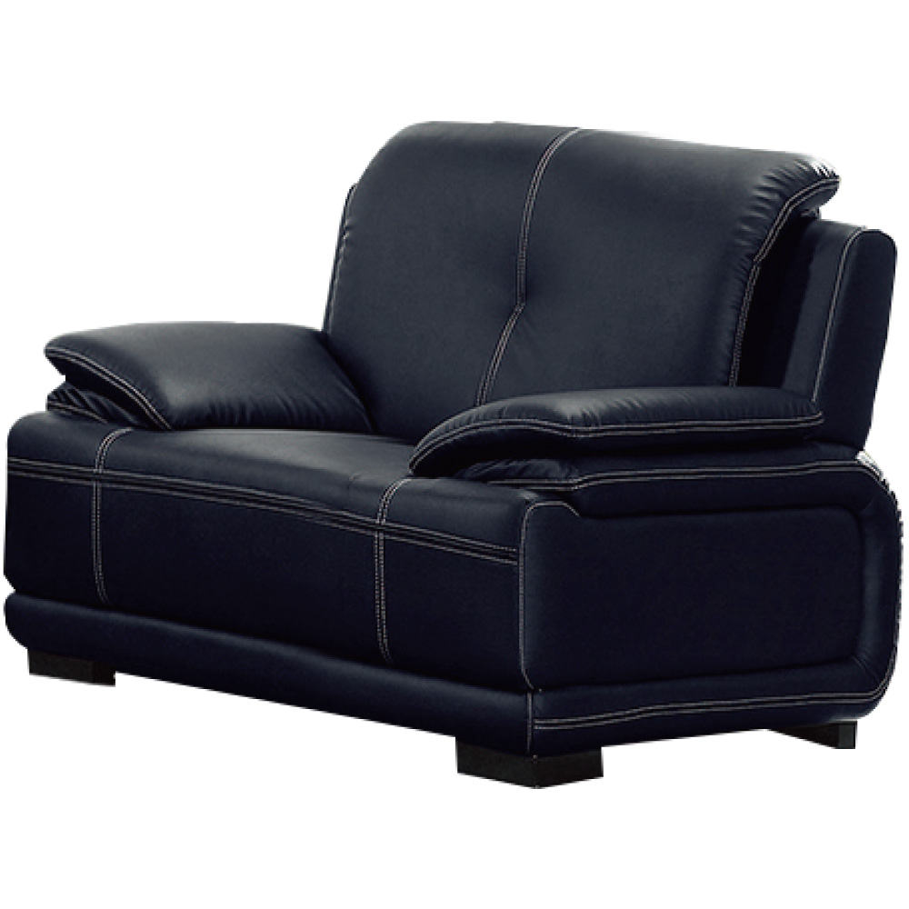 品家居 曼波塔時尚黑柔韌皮革單人座沙發椅-114x94x93cm免組
