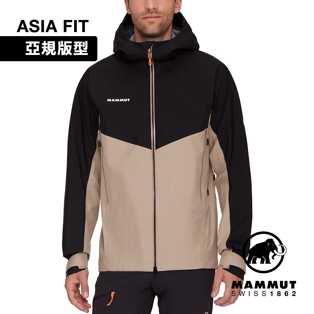 【Mammut 長毛象】Crater IV HS Hooded Jacket AF Men GTX防風防水連帽外套 男款 薩凡納褐/黑 #1010-30760