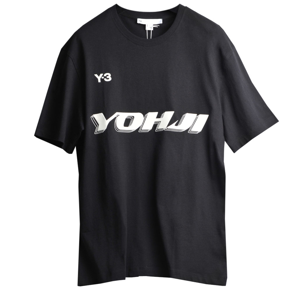 Y-3 U GFX SS TEE Y-3 YOHJI 高光澤字母圖騰山本耀司圓領短袖上衣(黑