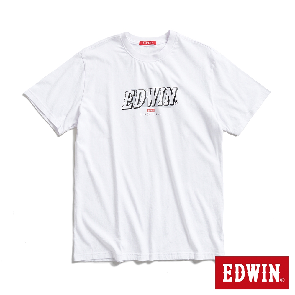 EDWIN 復古漫畫LOGO短袖T恤-男-白色