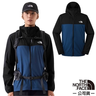 【The North Face】男 防曬涼感COOL TOUCH連帽輕薄外套(亞洲版型).風衣.夾克_87VY-MPF 宇宙黑