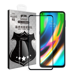 VXTRA 全膠貼合 Motorola Moto G9 Plus 滿版疏水疏油9H鋼化頂級玻璃膜(黑)