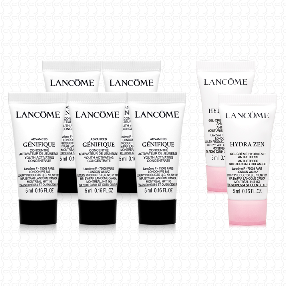 LANCOME蘭蔻 超未來肌因賦活露5ml*5(贈超水妍舒緩保濕水凝霜5ml*2)