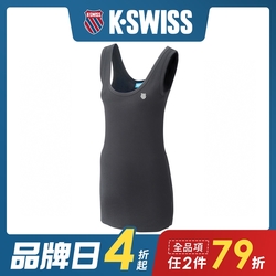 K-SWISS KS V-Neck Tee印花短袖T恤-男-藍
