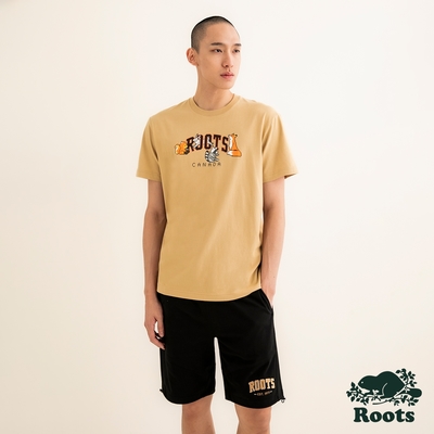 Roots 男裝- PIXEL ANIMAL 短袖T恤-棕色