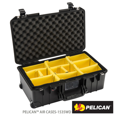 美國 PELICAN 1535AirWD 輪座拉桿超輕氣密箱-含隔板(黑)