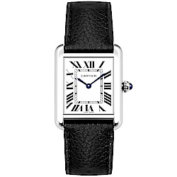 CARTIER TANK SOLO 坦克經典皮帶中型腕錶-27x34mm