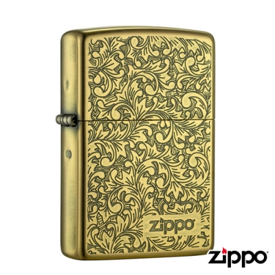 日系Zippo 圖騰花藝-浮雕防風打火機#ZA-2-23b