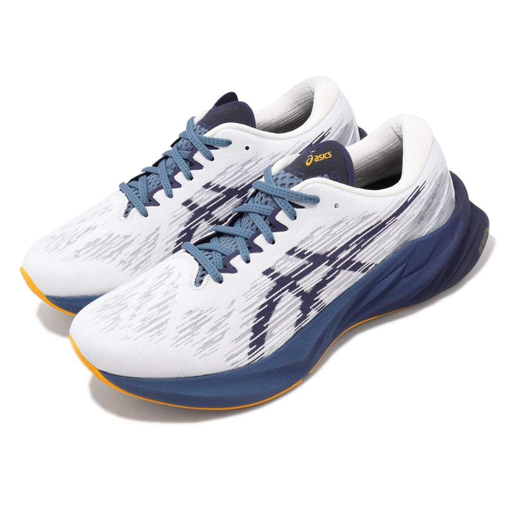 Asics 慢跑鞋Novablast 3 白藍男鞋彈力型厚底避震亞瑟士1011B458100