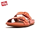 【FitFlop】GRACIE RUBBER BUCKLE TWO-BAR LEATHER SLIDES 扣環造型雙帶涼鞋-女(珊瑚色) product thumbnail 1