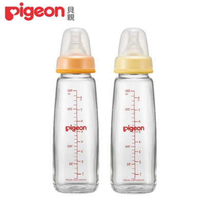 日本《Pigeon 貝親》一般口徑母乳實感玻璃奶瓶-240ML