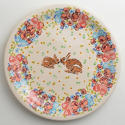 【波蘭陶 Zaklady】 小兔花園系列 圓形餐盤 27cm 波蘭手工製