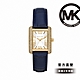 Michael Kors Emery 奢華排鑽羅馬數字方形女錶 藍色真皮錶帶 手錶 33MM MK2982 product thumbnail 1