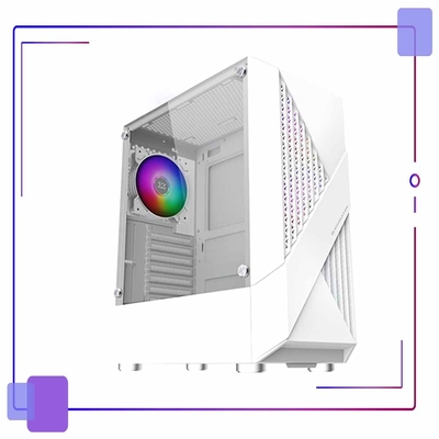 富鈞 XIGMATEK Infinity Arctic RGB 白 玻璃透側機殼 (ATX/內建風扇前3後1/顯卡310mm/塔散160mm/水冷240mm)