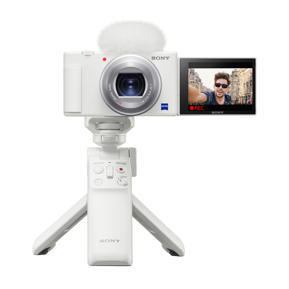 SONY Digital Camera ZV1 (ZV-1) 晨曦白類單眼相機手持握把組