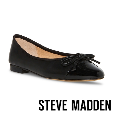 STEVE MADDEN-ELLISON 蝴蝶結尖頭平底娃娃鞋-黑色