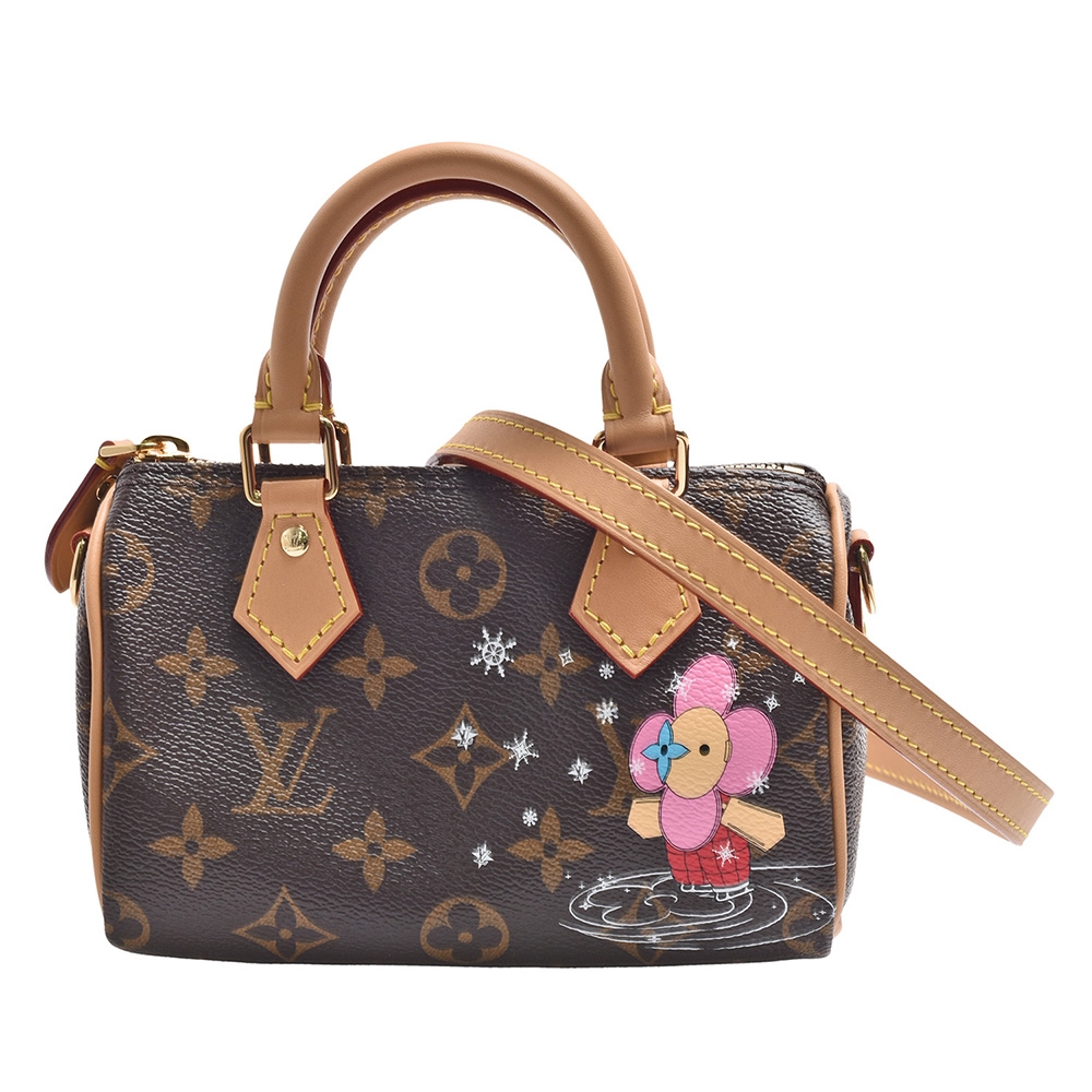 LV M82624經典Nano Speedy Monogram帆布吉祥物溜冰印花手提/斜背波士頓包