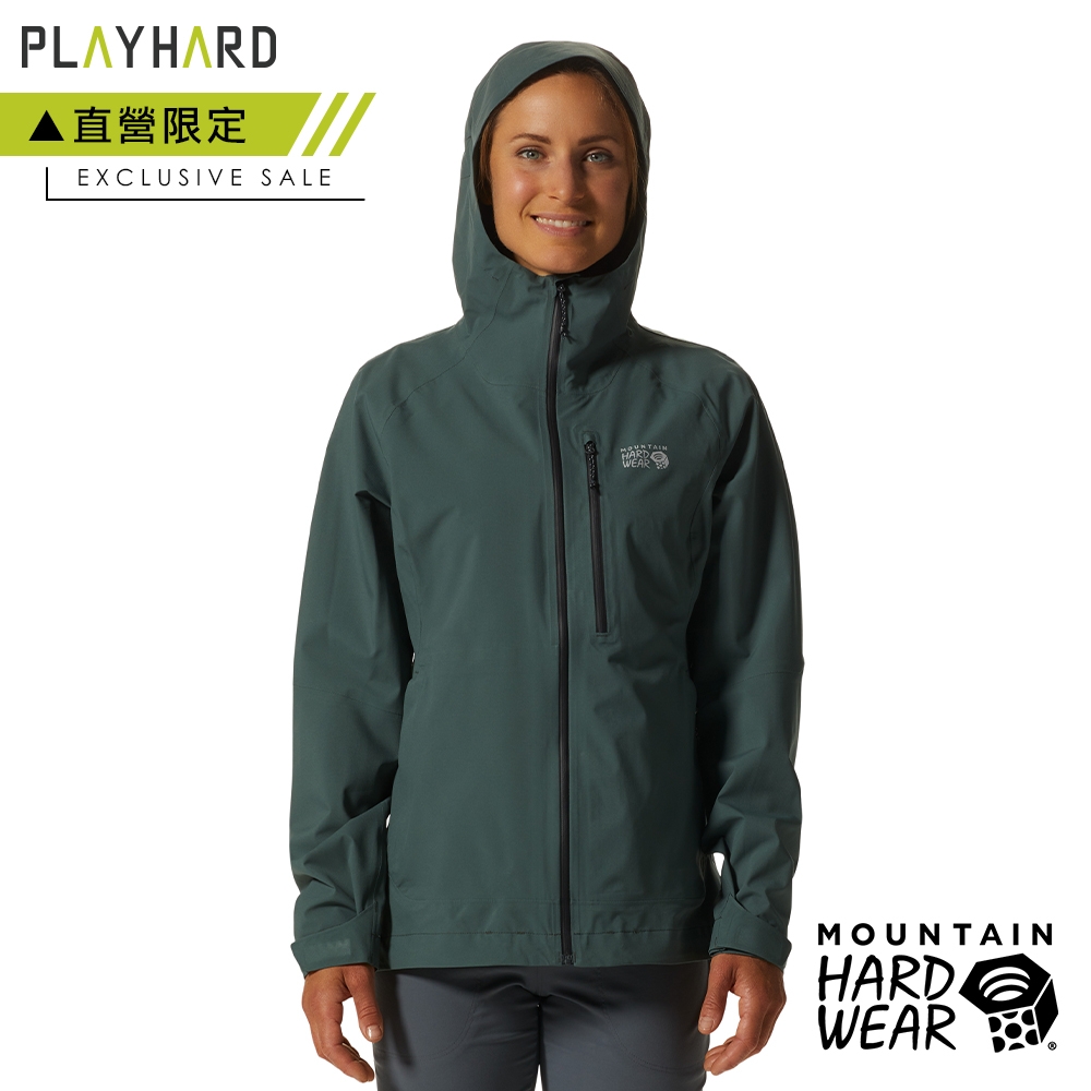 【Mountain Hardwear】Stretch Ozonic Jacket W 輕量彈性防水連帽外套 女款 深雲杉綠 #1985721