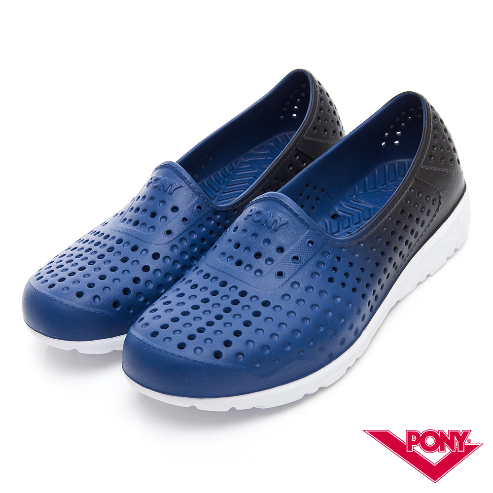 【PONY】TROPIC 輕量舒適GOGO鞋 涼鞋 拖鞋-中性-藍黑