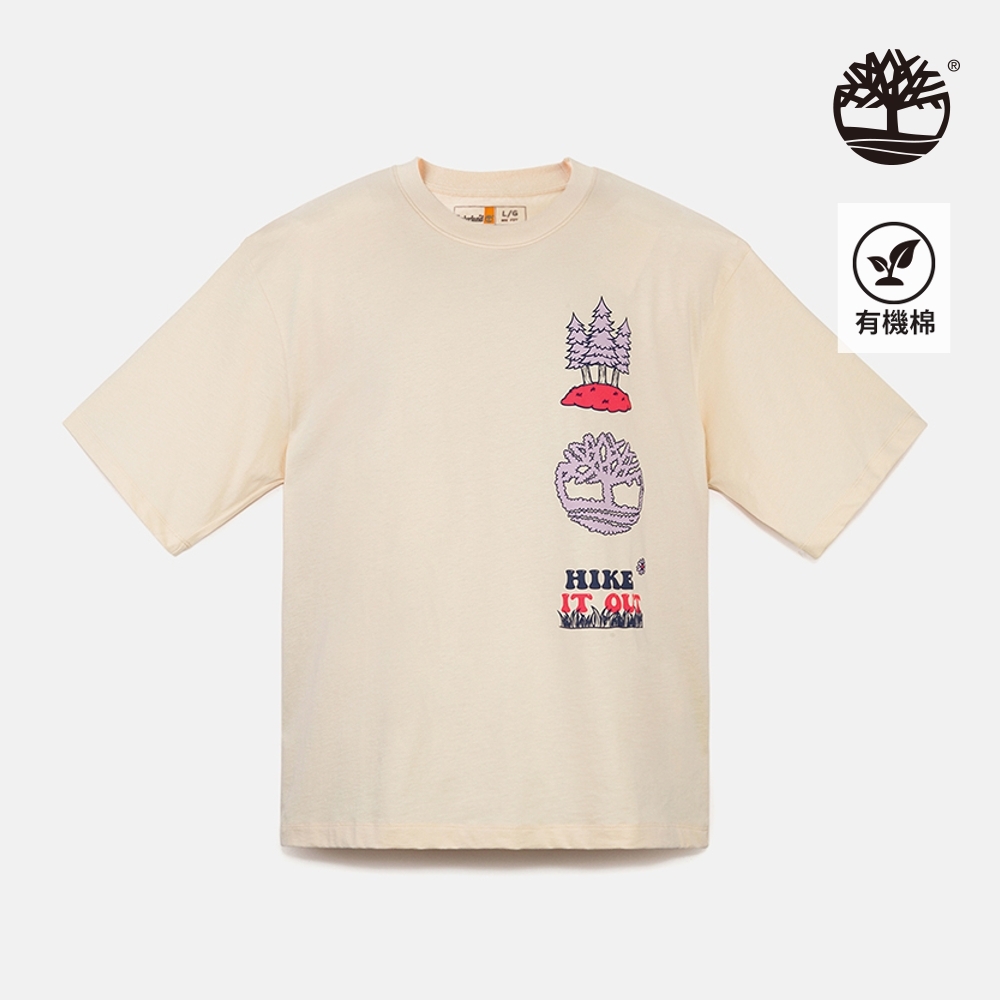 Timberland 中性煙白色圖案短袖T恤|A2R2MV04