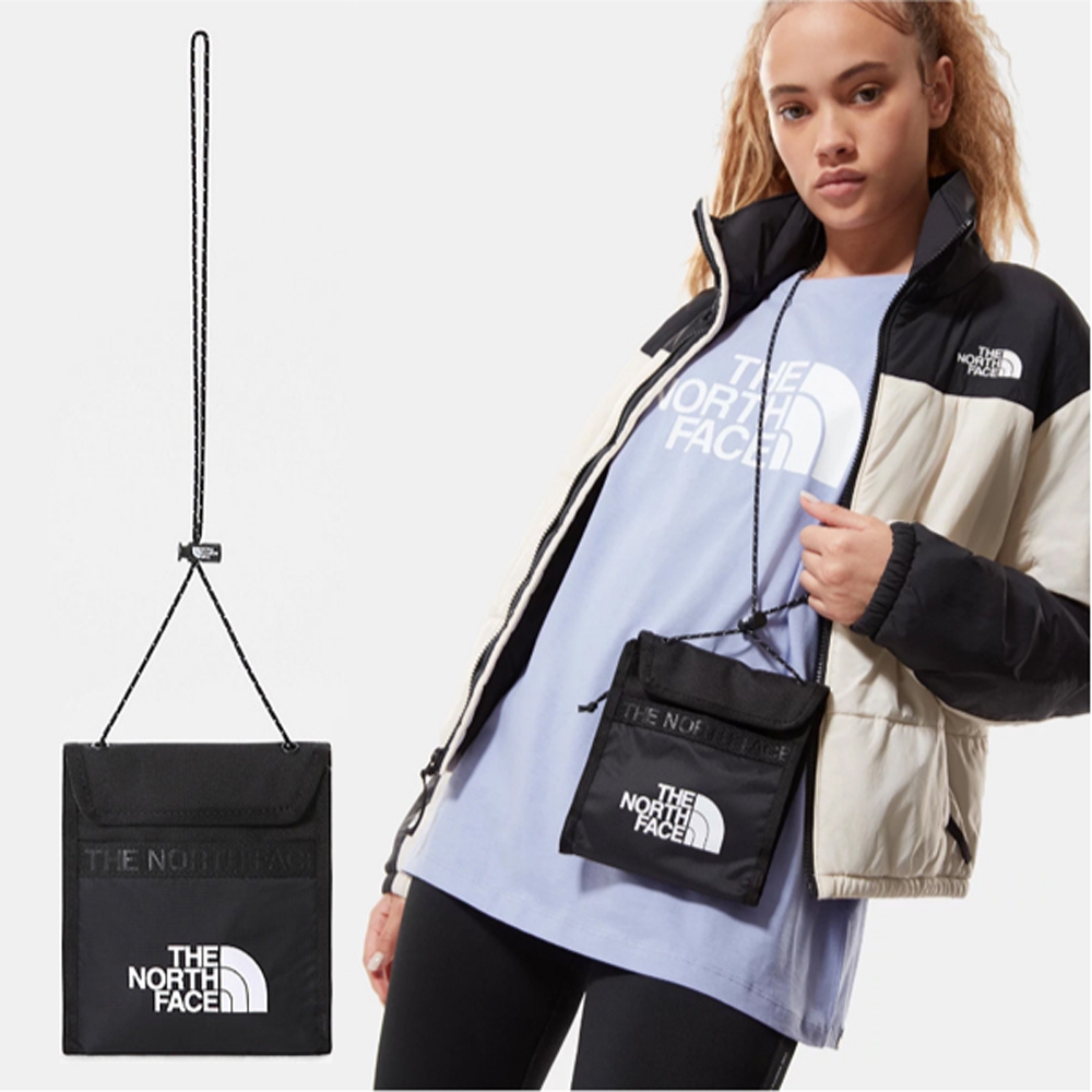 TNF BOZER NECK POUCH 超輕量+耐磨 休閒頸掛式單肩包.證件袋.隨身袋 黑 N