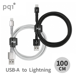 PQI【MFI蘋果認證】USB to Lightning 充電傳輸編織線 100cm (iCable AL100)