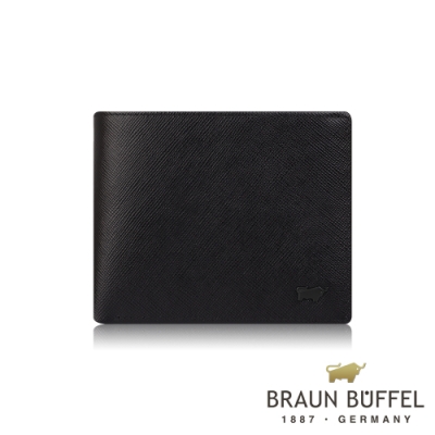 【BRAUN BUFFEL 德國小金牛】台灣總代理 洛菲諾P-II 10卡男夾-黑色/BF347-314-BK