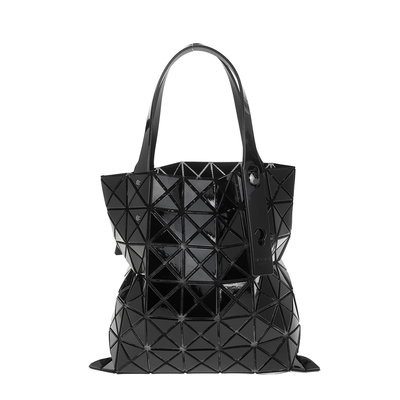 ISSEY MIYAKE 三宅一生 BAOBAO 亮面三角格7x7手提包 (黑色)