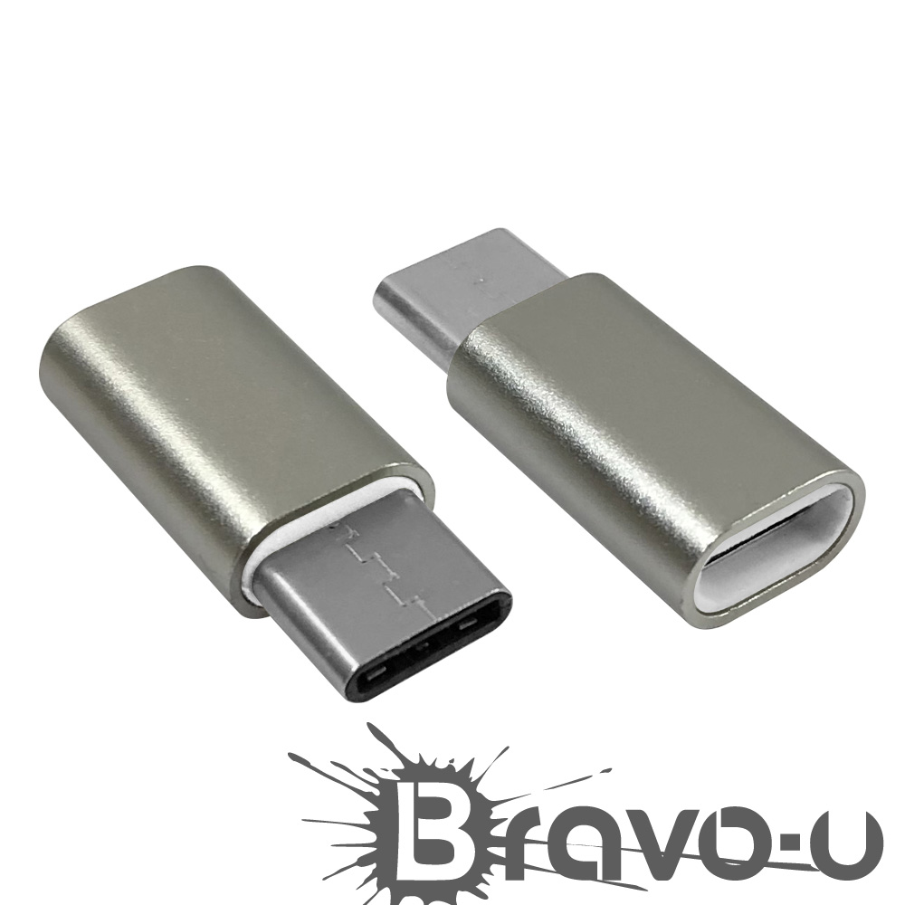 USB3.1 Type-C(公)轉MicroUSB(母)OTG鋁合金轉接頭(二入組) product image 1