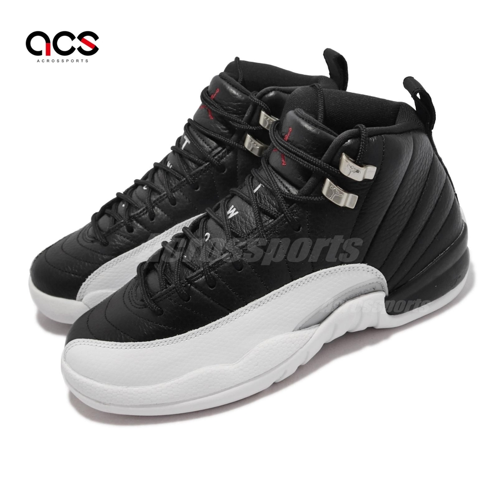 Nike 籃球鞋Air Jordan 12 Retro GS 大童季後賽女鞋黑白153265006