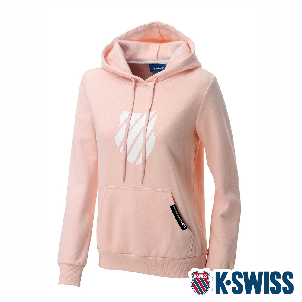 K-SWISS Shield Logo Hoodie刷毛連帽上衣-女-粉紅