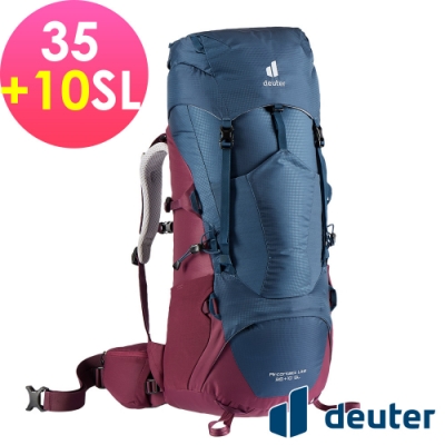 【deuter 德國】AIRCONTACT LITE 35+10SL拔熱式透氣背包3340221深藍/黑莓/長途登山包/自助背包客/休閒旅遊包