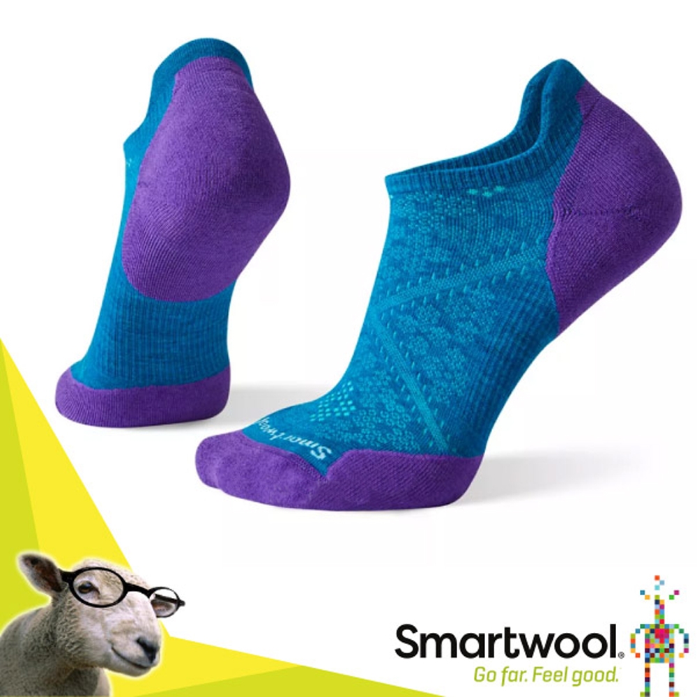 SmartWool 美國製造 美麗諾羊毛 PhD Elite 無筒輕薄羊毛跑步襪(2入).戶外襪.排汗襪.休閒襪_深海藍