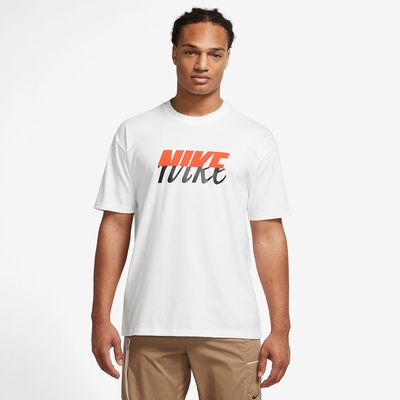 NIKE 上衣 男款 短袖上衣 運動 寬鬆版 AS M NSW TEE M90 FW CONNECT 白紅 FD1287-100