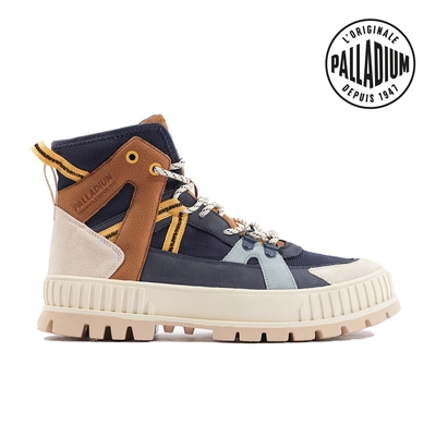 PALLADIUM PALLASHOCK OUTCITY厚底拼接皮革巧克力鞋-男-靛藍