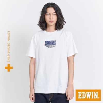 EDWIN PLUS+ 塗鴉LOGO短袖T恤-男-白色