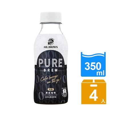 【金車/伯朗】Pure Brew美式咖啡350ml(4入/組)