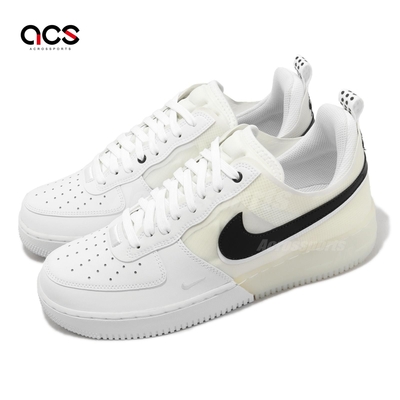 Nike 休閒鞋 Air Force 1 React 男鞋 白 黑 皮革 AF1 半透明 拼接 DV0808-101