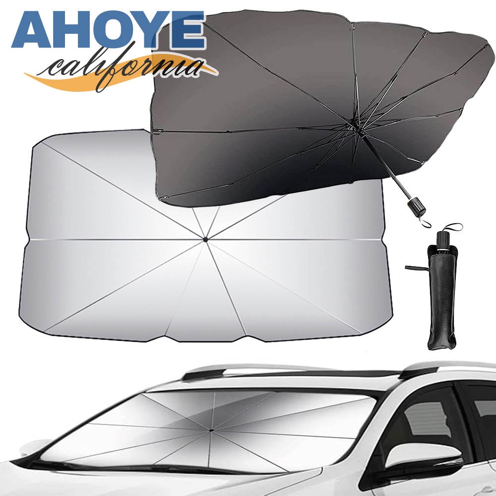 Ahoye 全車型抗UV鈦銀布車用遮陽傘 (140*80cm) 前擋遮陽板 隔熱板