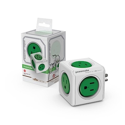 【PowerCube】魔術方塊擴充插座(綠色) 綠→5面插座、3孔
