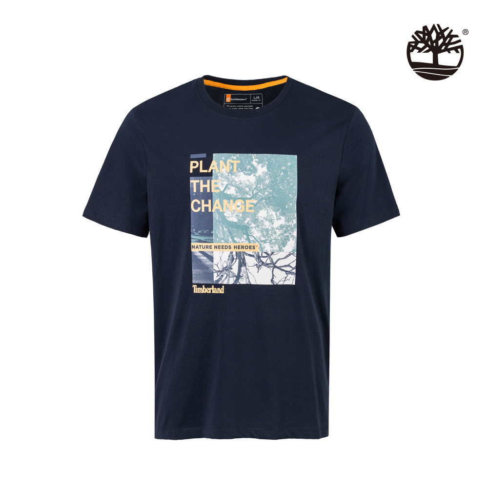 Timberland 男款深寶石藍NATURE NEEDS HEROES有機棉短袖T恤|A62JN433